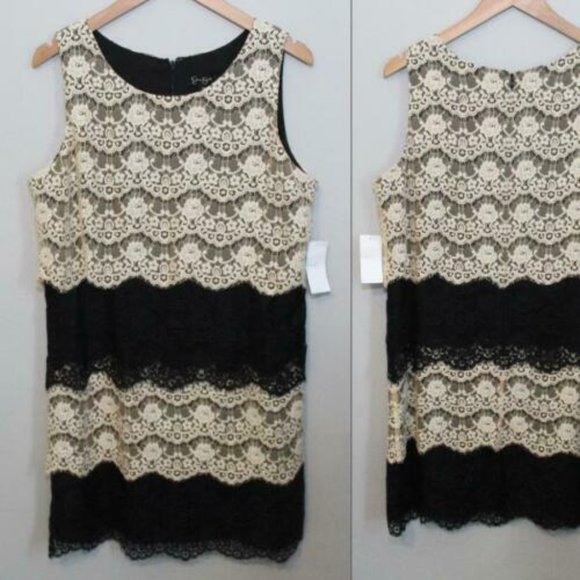 Jessica Simpson Layered Lace Sheath Dress H10835 - Picture 10 of 10